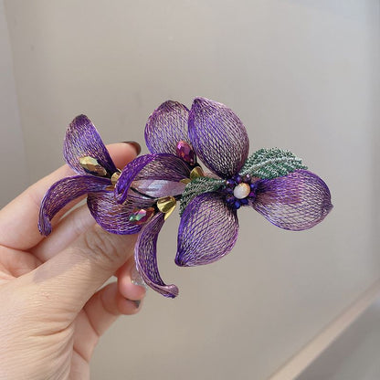 Elegant Flower-de-Luce Romantic Barrettes by edenista