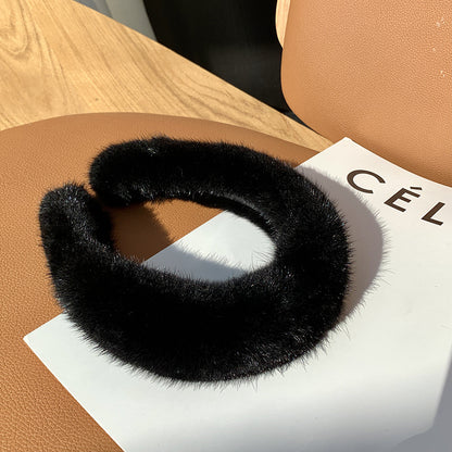 Hair Band Plush Mink Hair Band Candy Color by edenista