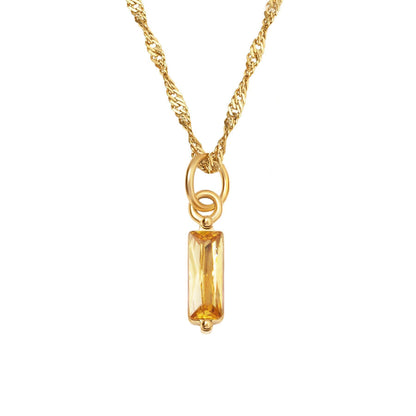 Color Twelve Birthstone Necklace Electroplating by edenista