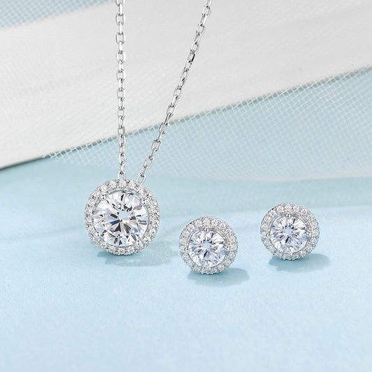 S925 Sterling Silver Moissanite Jewelry Set by edenista