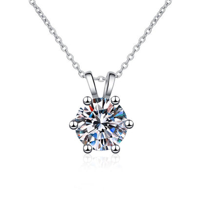S925 Silver One Carat Moissanite Necklace by edenista