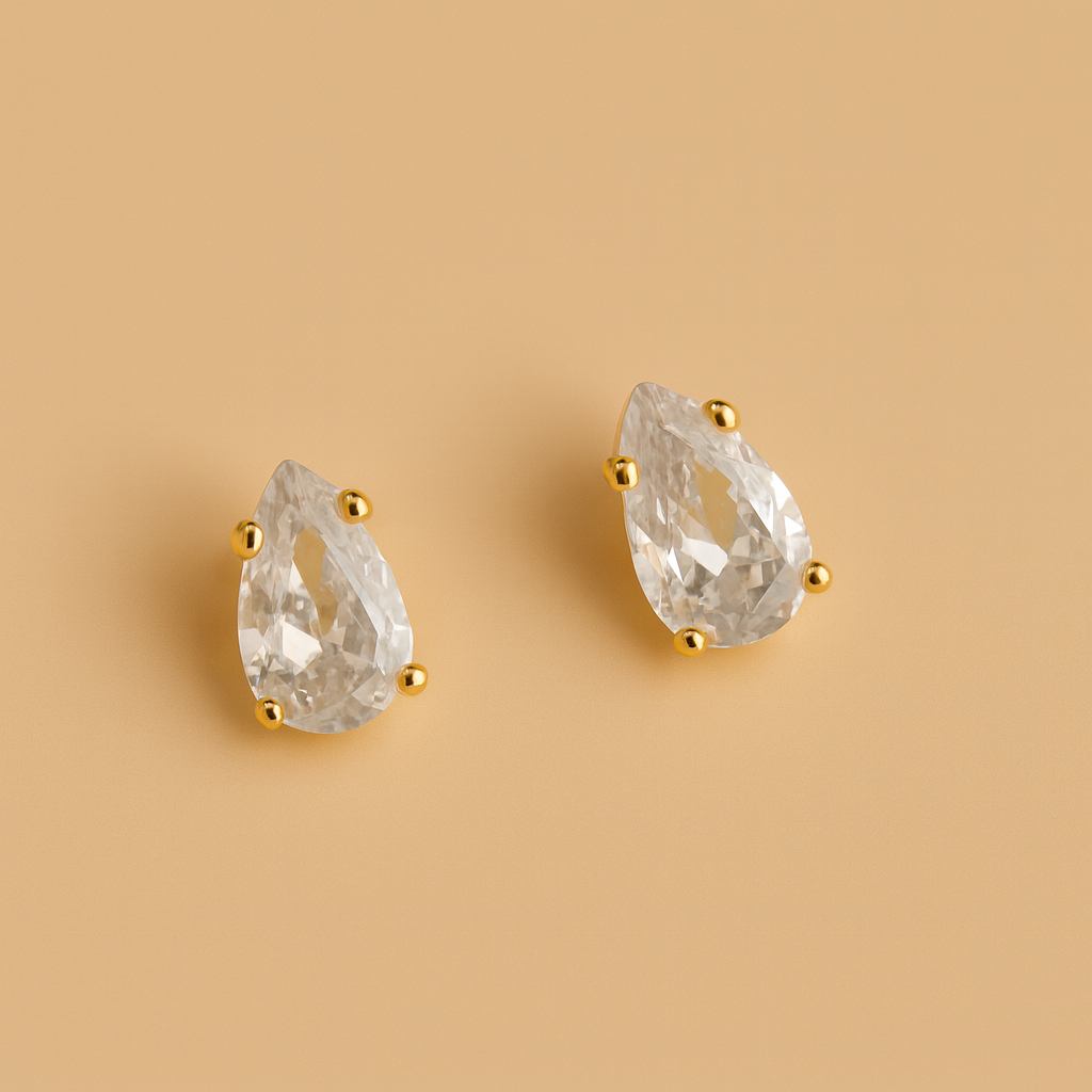 Teardrop CZ Studs