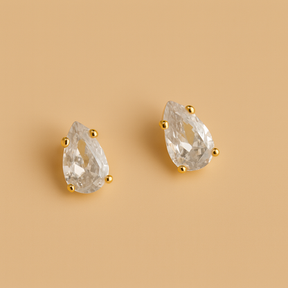 Teardrop CZ Studs